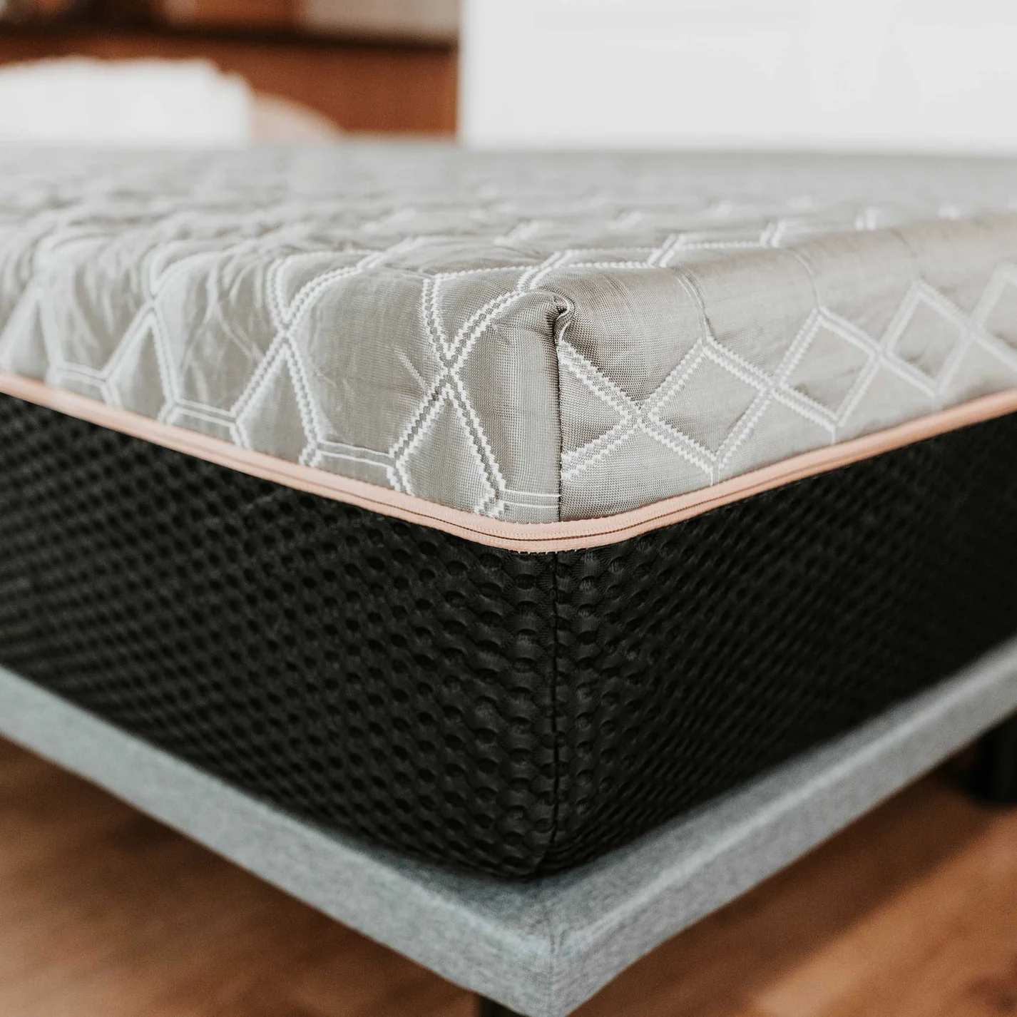 Closeup of Copper Lux Hybrid Mattress