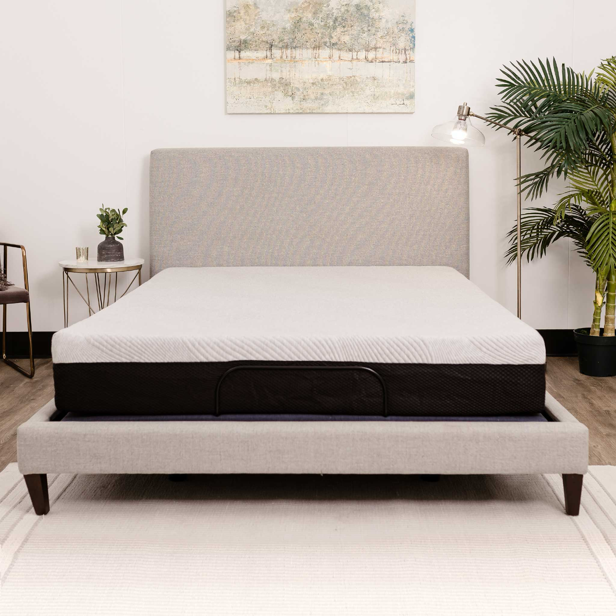 Gel Comfort Memory Foam Mattress on a Bed Frame