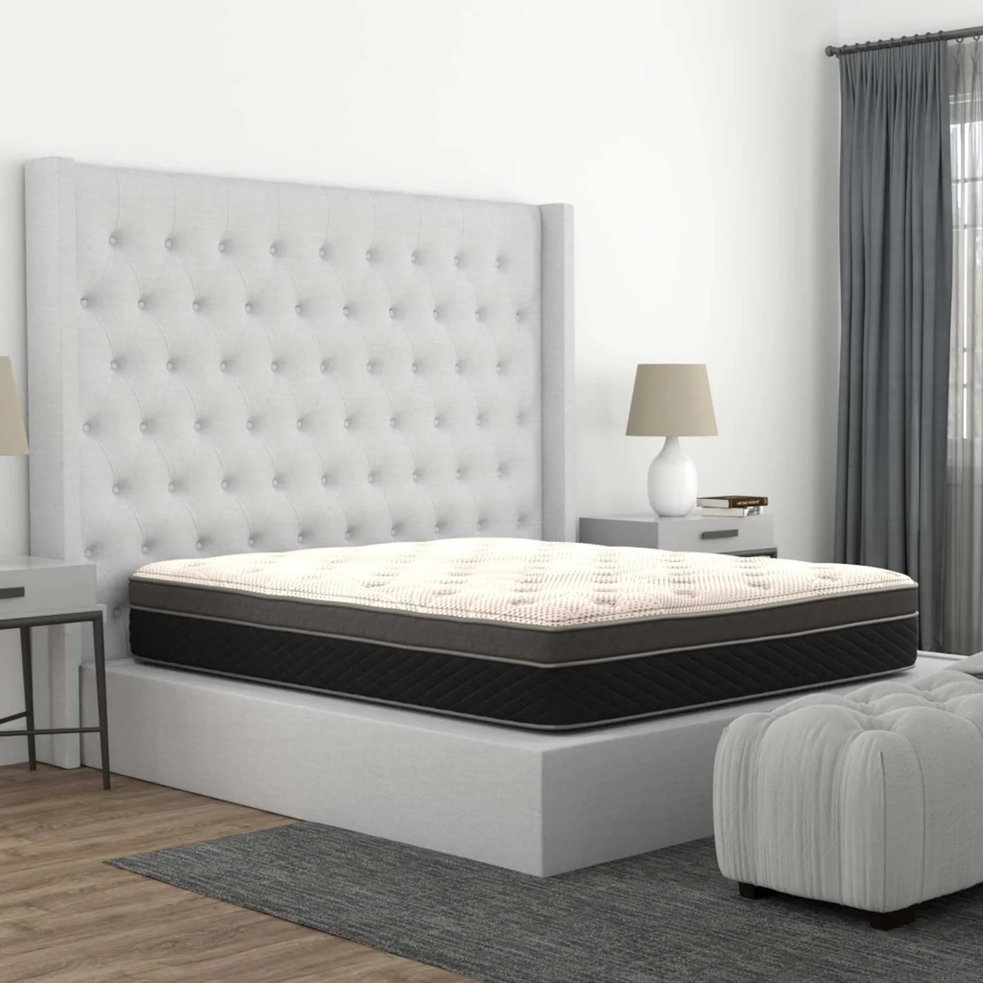 Hybrid Mattress on a Bed Frame